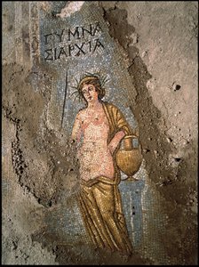 女性モザイクの舗装詳細 作： Roman